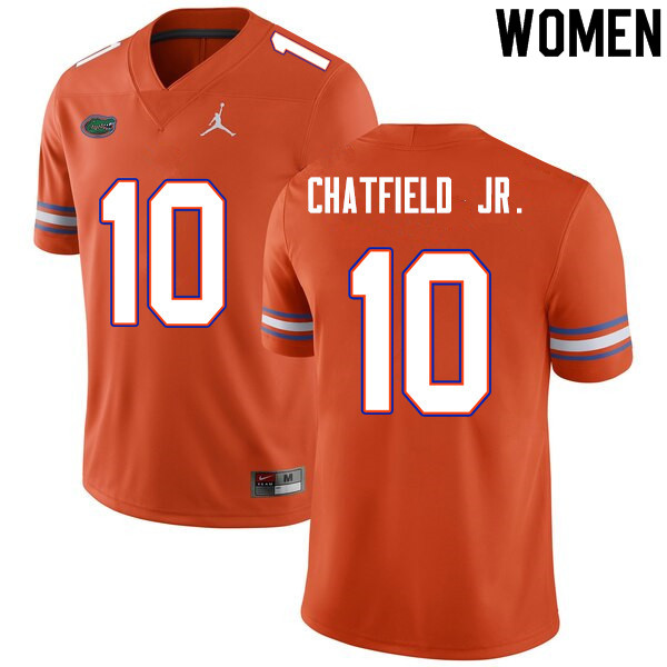 Women #10 Andrew Chatfield Jr. Florida Gators College Football Jerseys Sale-Orange